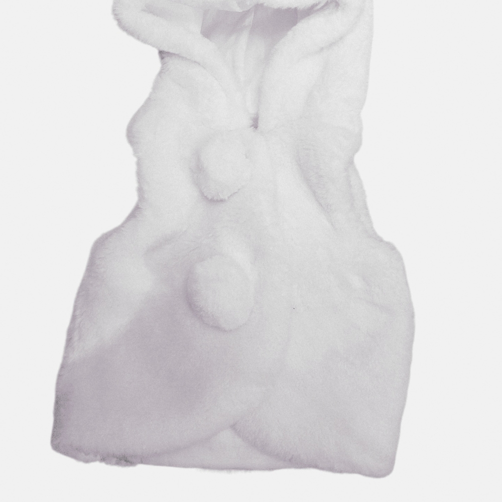 Isaac Mizrahi New York | Toddler Girls Faux Fur Hooded Vest Pom Pom White 24M